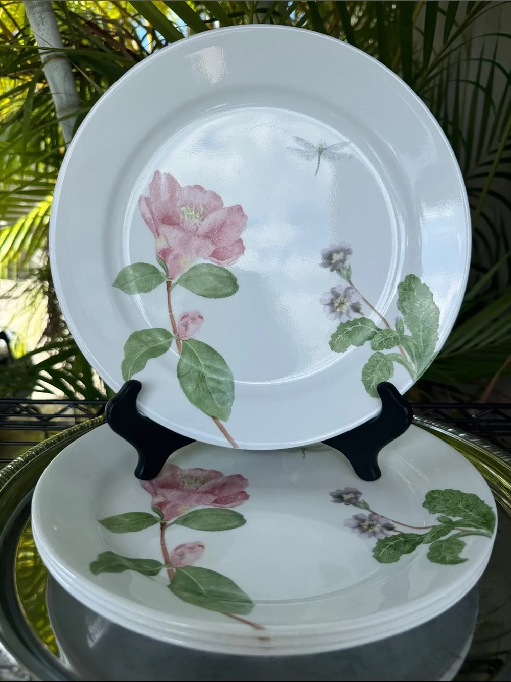 Corelle Camellia Set Of 4 Dinner Plates 10 1/4” USA